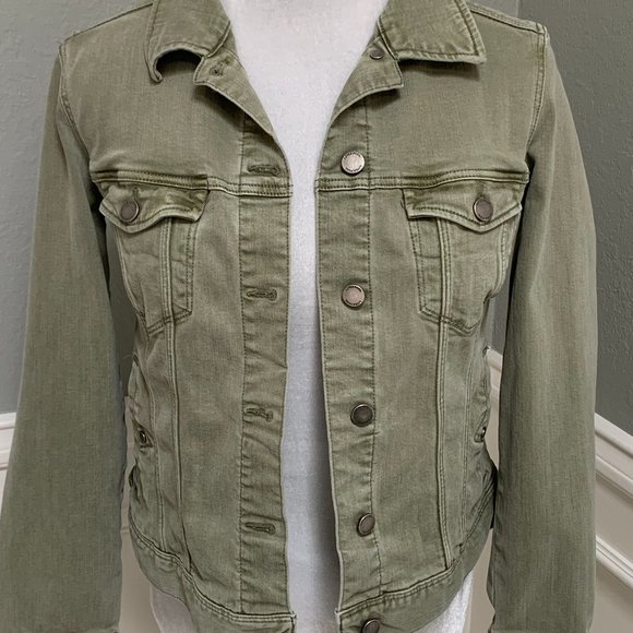 liverpool temma denim jacket olive